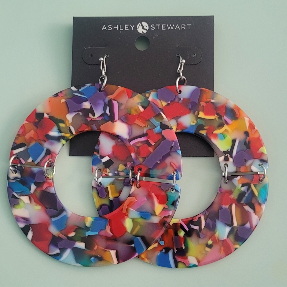 Ashley Stewart Circle Dangling Earrings